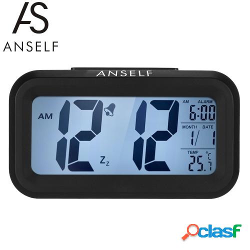 Anself LED Reloj despertador digital Snooze repetido Sensor