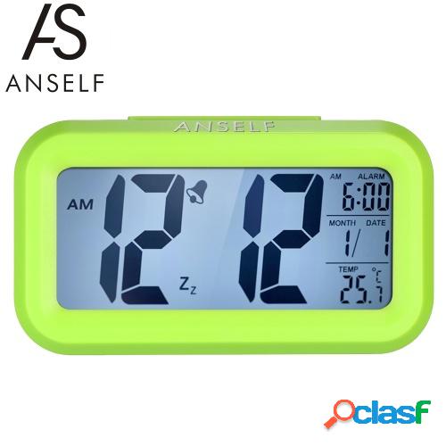 Anself LED Reloj despertador digital Snooze repetido Sensor