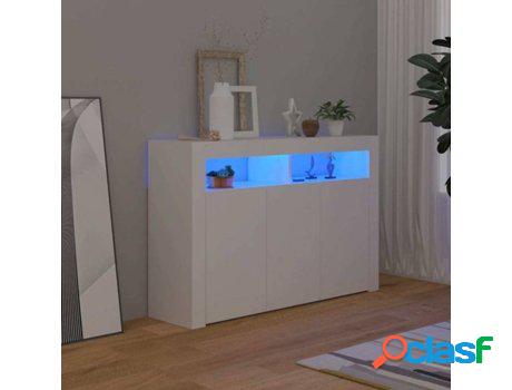 Aparador VIDAXL con Luces LED (Blanco - Madera Aglomerada -