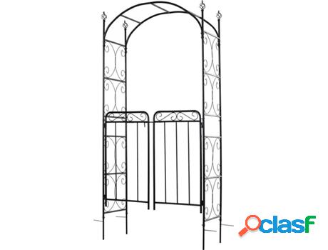 Arco de jardín OUTSUNNY Con doble puerta y soporte para