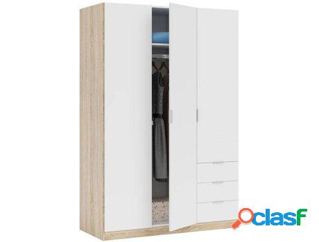 Armario HABITDESIGN Low Cost 3 Puertas y 3 Cajones (Blanco -