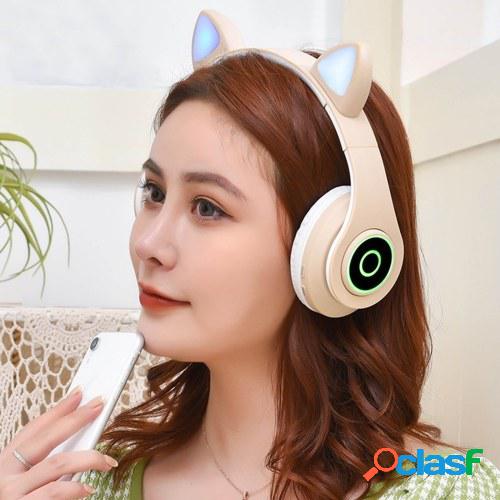 B39 Over Ear Music Headset Cat Ear Auriculares brillantes