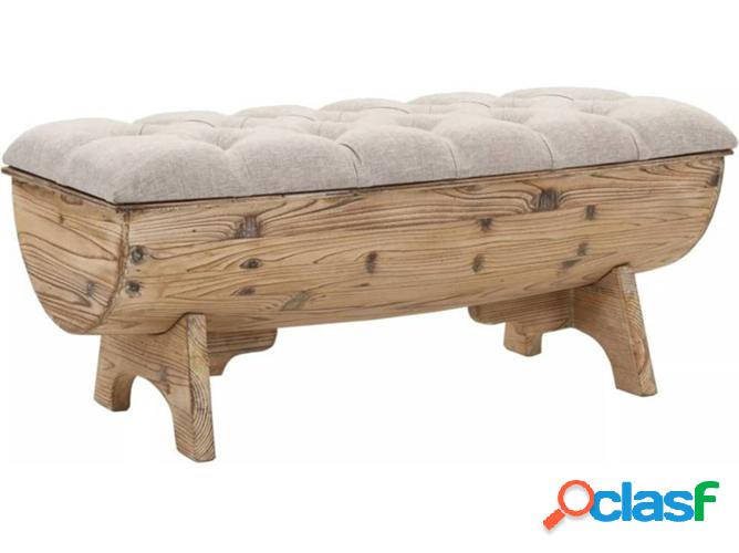 Banco VIDAXL Almacenaje madera maciza y tejido 103x51x44 cm