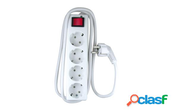 Base múltiple eco con interruptor 4 tomas 3m.