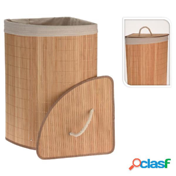 Bathroom Solutions Cesto para la colada esquinero bambú