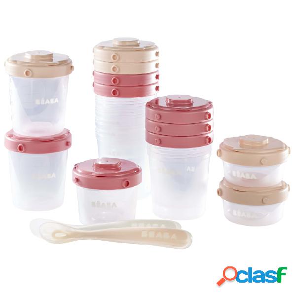 Beaba Recipientes para comida de bebé 1st Meal Set rosa y