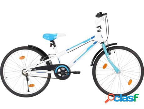 Bicicleta Infantil VIDAXL Blanco y Azul (Edad Mínima: 8