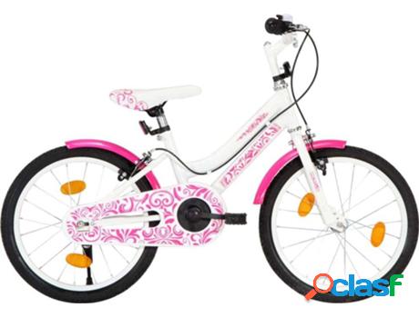 Bicicleta Infantil VIDAXL Blanco y Rosa (Edad Mínima: 5