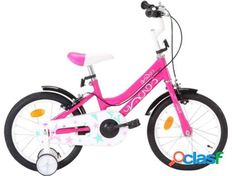 Bicicleta Infantil VIDAXL Negro y Rosa (Edad Mínima: 4