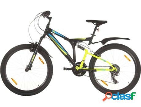 Bicicleta de Montaña VIDAXL Negro 21 velocidades 49 cm