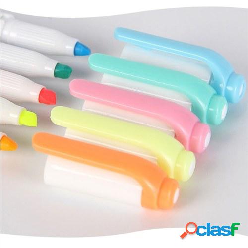Bolígrafos resaltadores de doble punta de 5 colores