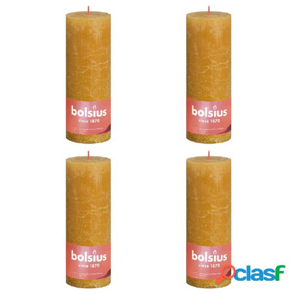 Bolsius Velas rústicas Shine 4 unidades panal amarillo