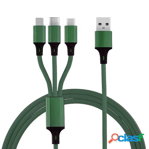 Cable USB 3 en 1 para teléfono móvil Cable de