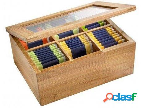 Cajas De Té HOGAR Y MÁS Infusione Compartimento (madera