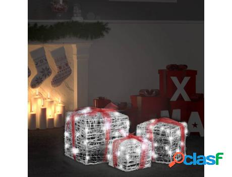 Cajas de Regalo Navidad VIDAXL (3 un - 26.5x26.5x24cm - Rojo