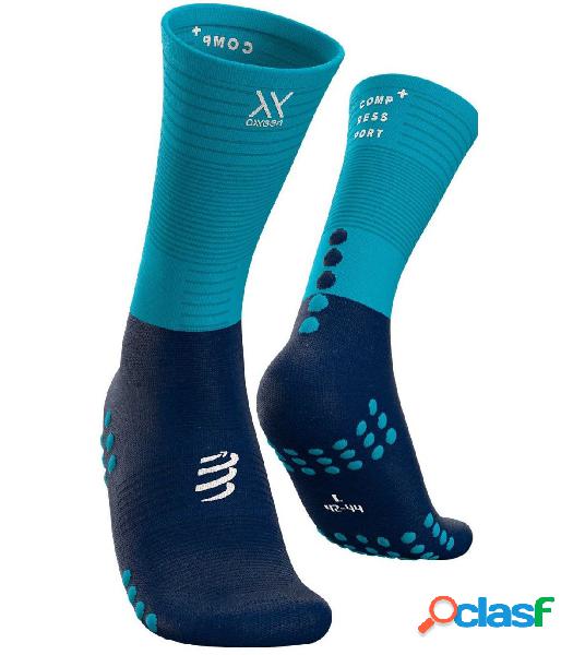 Calcetines Compressport Medios Compresión Azul Azul Cielo