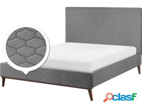 Cama Bayonne (Gris - Terciopelo -212x151x121 cm)