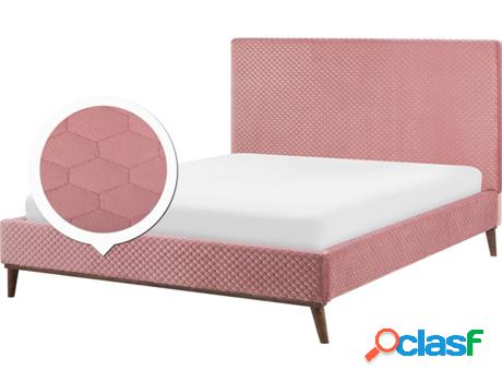 Cama Bayonne (Rosa - Terciopelo -212x171x121 cm)