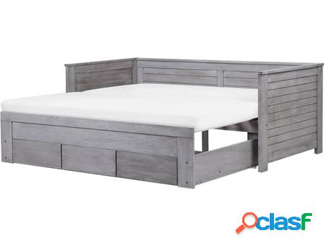 Cama Cahors (Gris - Madera -186x209x72 cm)