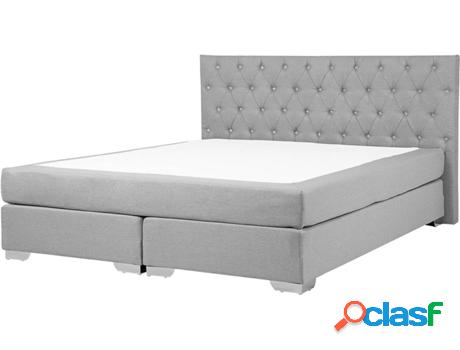 Cama Duchess (Gris - Poliéster -211x171x112 cm - Colchón