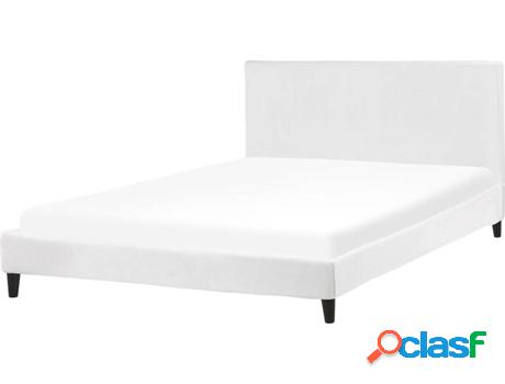 Cama Fitou (Blanco - Terciopelo -214x190x87 cm)