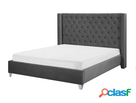 Cama Lubbon (Gris - Terciopelo -215x189x142 cm)