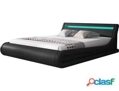 Cama MÓVEIS BONITOS Parisina (Negro - Polipiel - Compatible