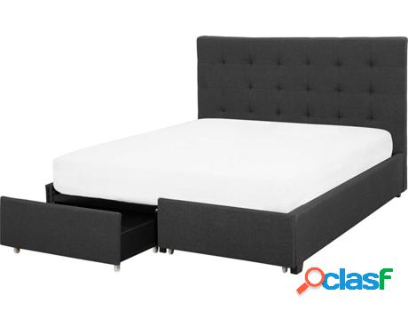 Cama Rochelle (Gris - Poliéster -213x153x109 cm)