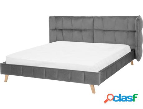 Cama Senlis (Gris - Terciopelo -220x234x100 cm)