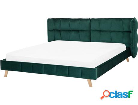 Cama Senlis (Verde - Terciopelo -220x254x100 cm)