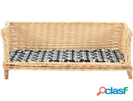 Cama para Perros VIDAXL Con Cojín (Marrón - 90x54x35cm -