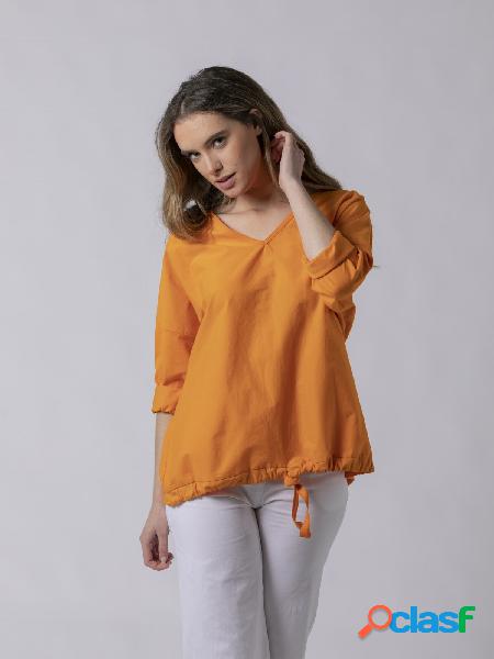 Camisa algodón bajo ajustable Naranja
