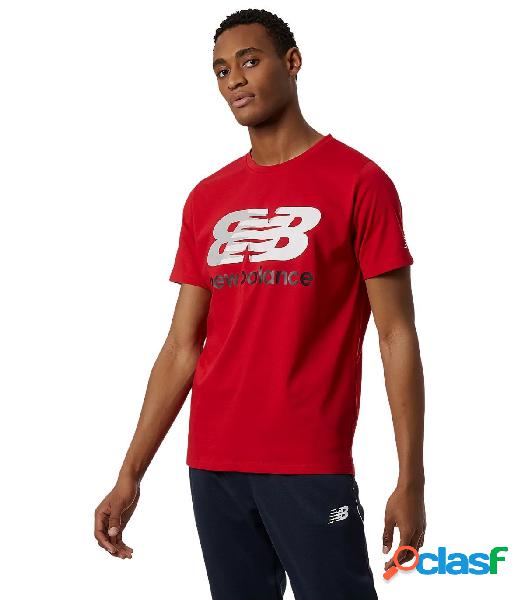 Camiseta New Balance Graphic Heathertech Hombre Rojo S
