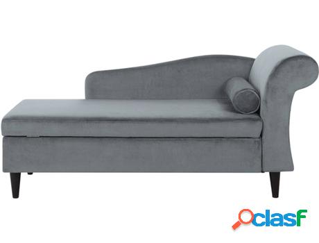 Chaise Longue BELIANI Luiro (Gris - Terciopelo -70x160x77