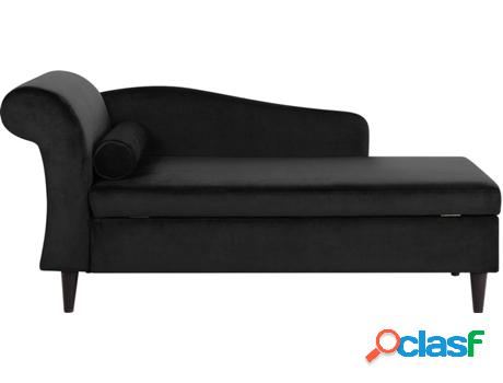 Chaise Longue Luiro (Negro - Terciopelo -70x160x77 cm)