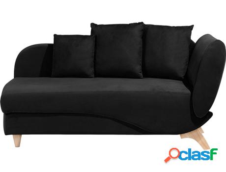 Chaiselongue Meri (Negro - Terciopelo -72x156x77 cm)