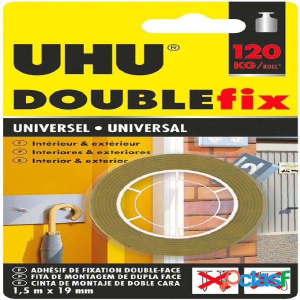 Cinta Adhesiva Doble Cara 19Mmx 1,5Mt Marron Doublefix Uhu