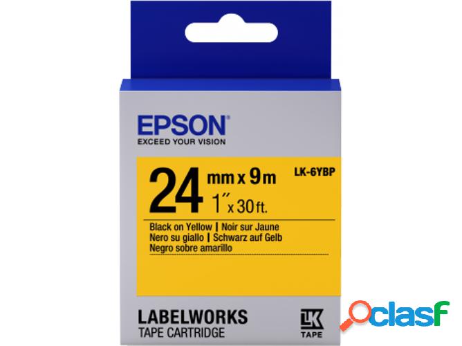 Cinta EPSON - LK-6YBP negro/amarillo pastel 24/9 - para