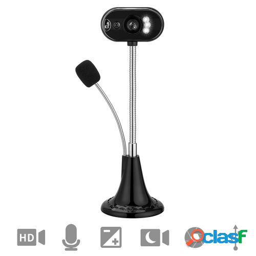 Cámara web con micrófono LED HD USB Cámara web Video para