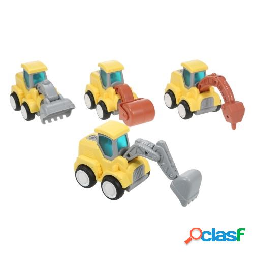Coches de fricción 4PCS Push and Go camiones para juguetes