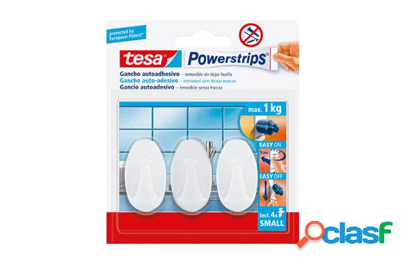 Colgador pequeño Powerstrips ovalado de Tesa