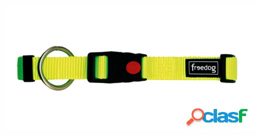 Collar Nylon Fluorescente Amarillo 38-66cm x 25mm Freedog