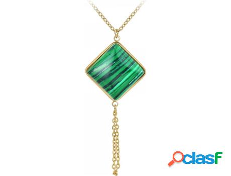 Collar SC_BOHEME (Acero - Verde - 40cm)