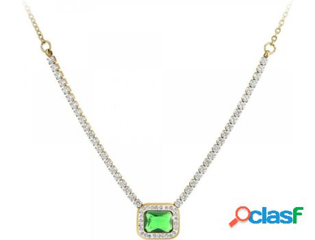 Collar SC_BOHEME Cristales (Acero - Verde - 40cm)