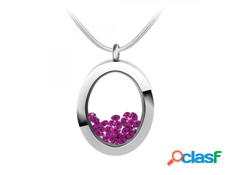 Collar SC_CRYSTAL Cristales (Acero - Rosa - 41cm)