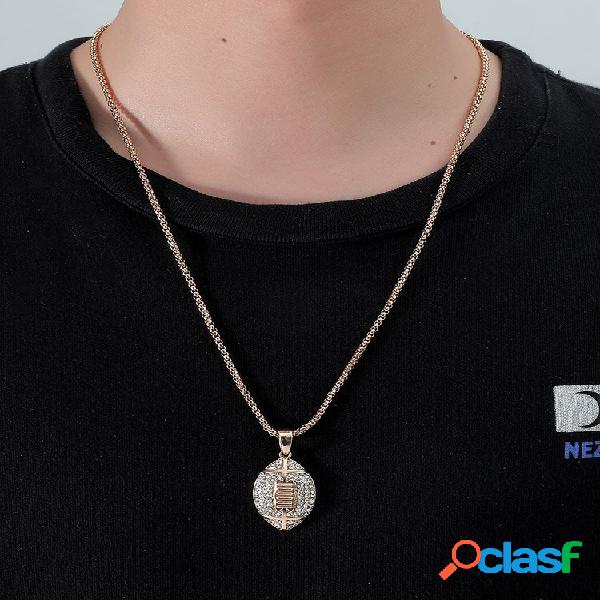 Collar de cadena de aleación Colgante con diamantes de