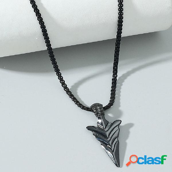 Collares colgantes largos de acero inoxidable con punta de