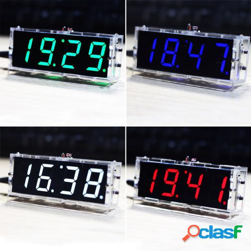 Compacto de 4 dígitos DIY Digital LED Kit de reloj Control