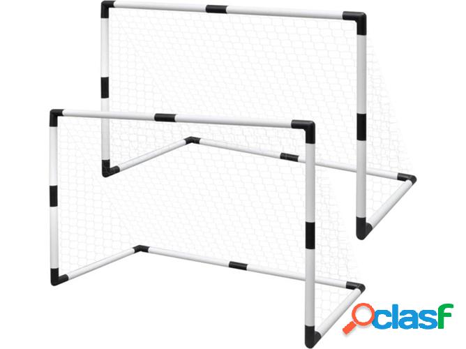 Conjunto 2 Mini Balizas de Fútbol VIDA XL Plástico Negro y