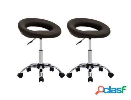 Conjunto de 2 Sillas de Comedor VIDAXL Giratorias (Marrón -